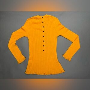 Proenza Schouler Ribbed Wool Button Back Sweater | Size S | 100% Wool